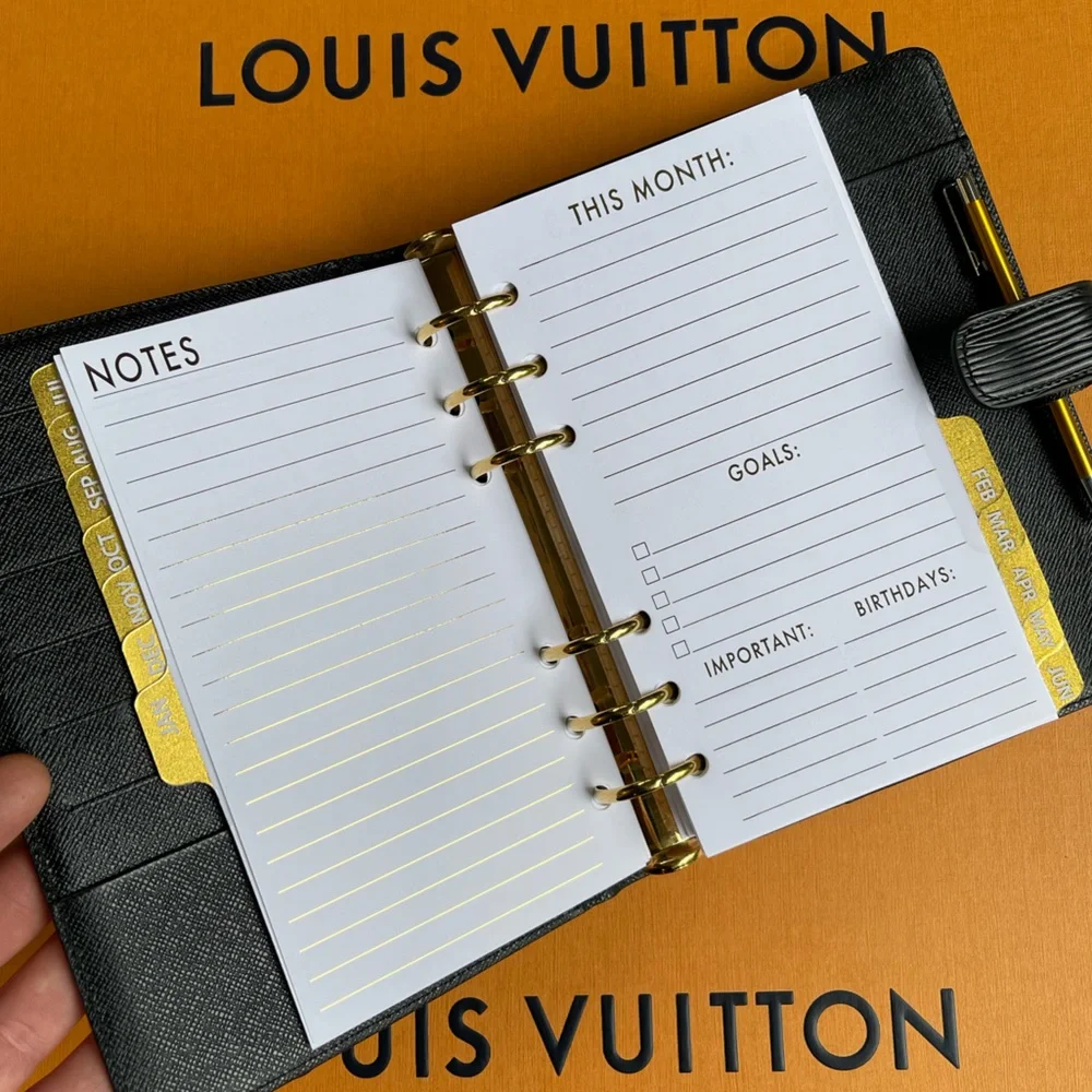 2026 or 2027  Fits Louis Vuitton Agenda Monthly Tabbed Insert Refill Calendars